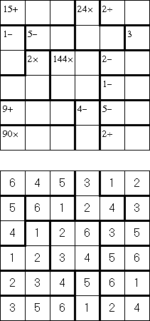 sudoku subtraction addition kenken multiplication calcudoku mathematical division