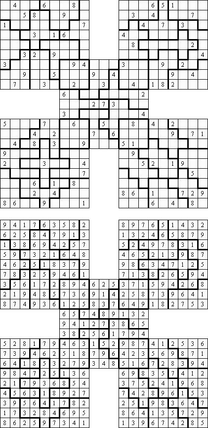 Jigsaw Samurai Sudoku