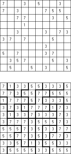 Филломино с нечётными числами